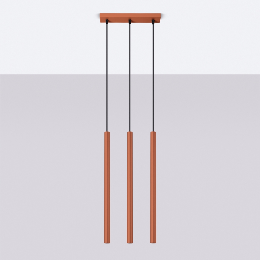 Candeeiro suspenso PASTELO 3xG9/8W/230V vermelho