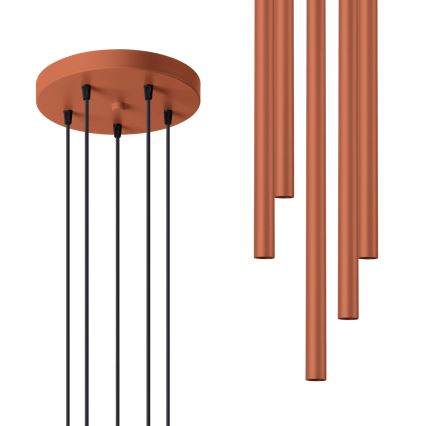 Candeeiro suspenso PASTELO 5xG9/8W/230V vermelho