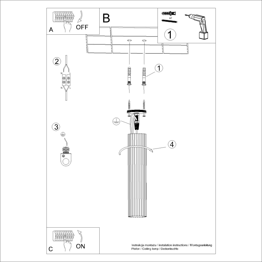 Foco KARBON 1xGU10/10W/230V 40 cm branco