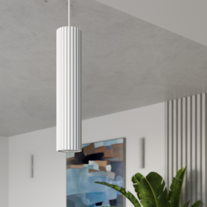Candeeiro suspenso KARBON 1xGU10/10W/230V branco