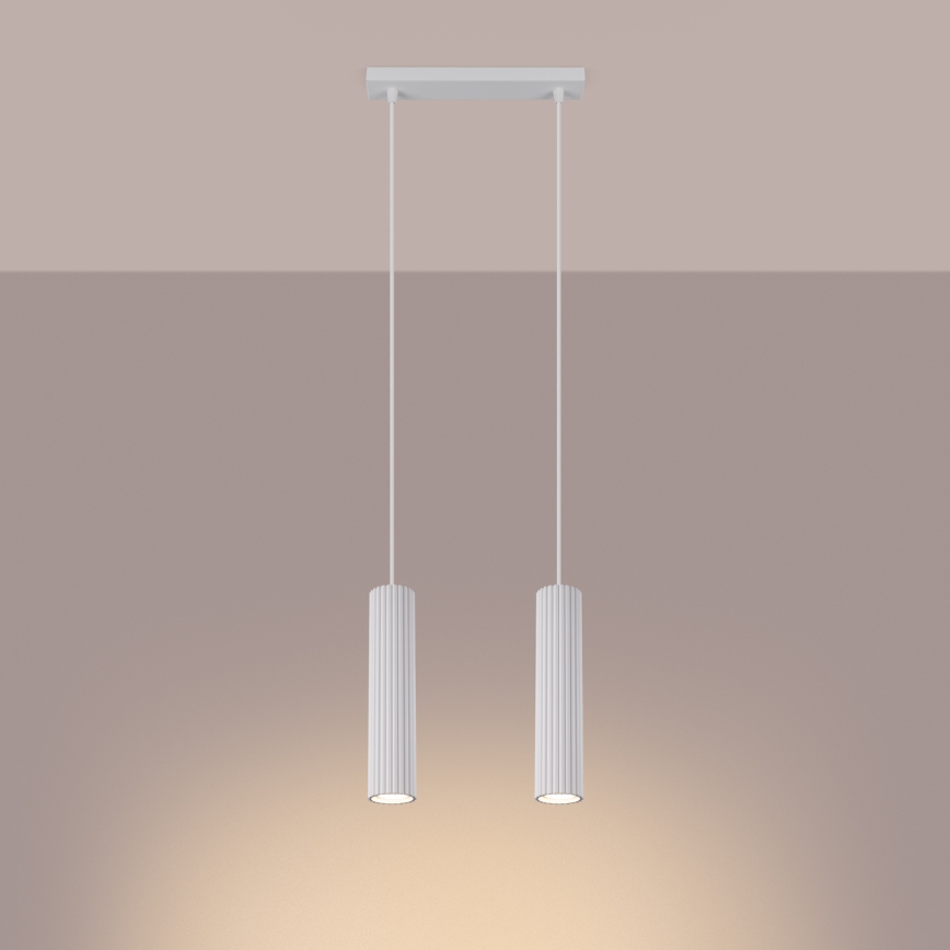 Candeeiro suspenso KARBON 2xGU10/10W/230V branco