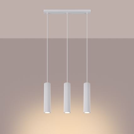Candeeiro suspenso KARBON 3xGU10/10W/230V branco