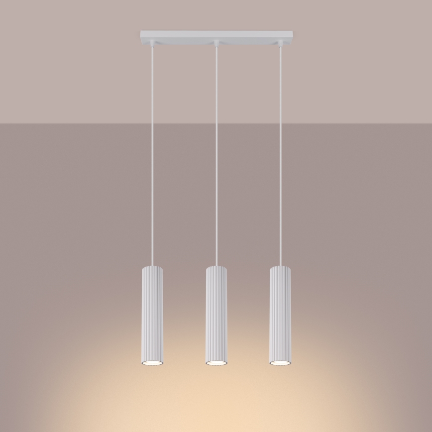 Candeeiro suspenso KARBON 3xGU10/10W/230V branco