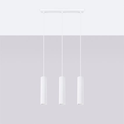 Candeeiro suspenso KARBON 3xGU10/10W/230V branco