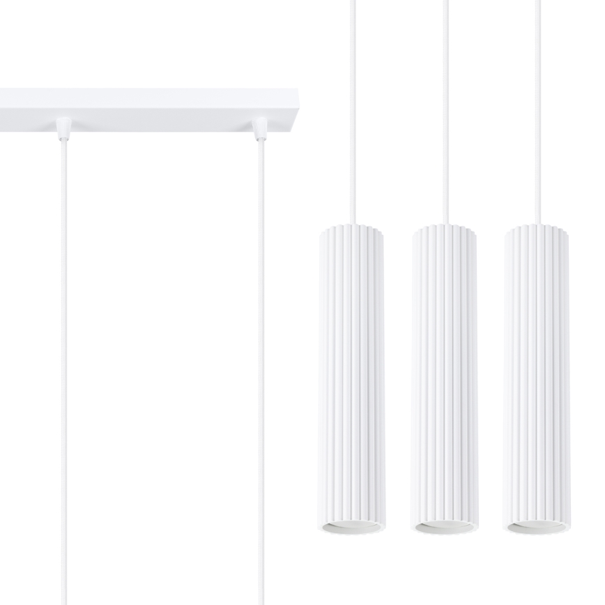 Candeeiro suspenso KARBON 3xGU10/10W/230V branco