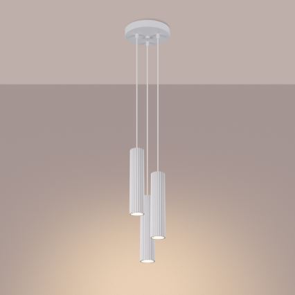 Candeeiro suspenso KARBON 3xGU10/10W/230V branco