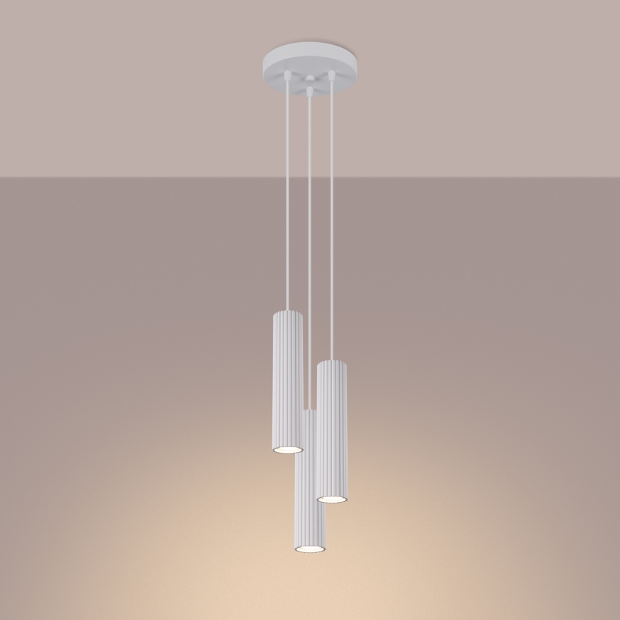 Candeeiro suspenso KARBON 3xGU10/10W/230V branco