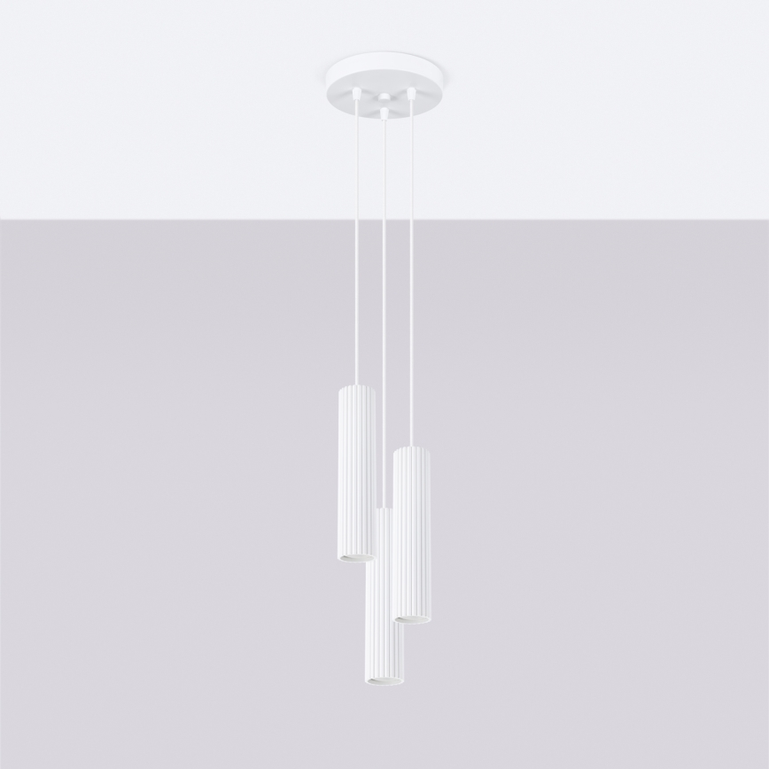 Candeeiro suspenso KARBON 3xGU10/10W/230V branco