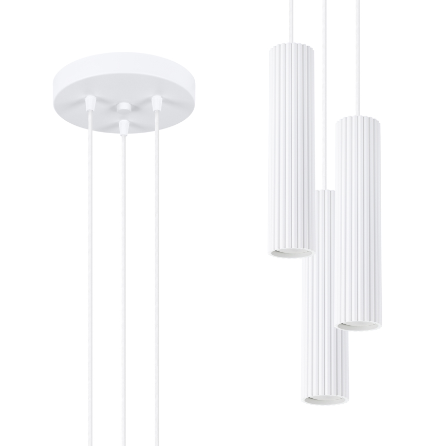 Candeeiro suspenso KARBON 3xGU10/10W/230V branco