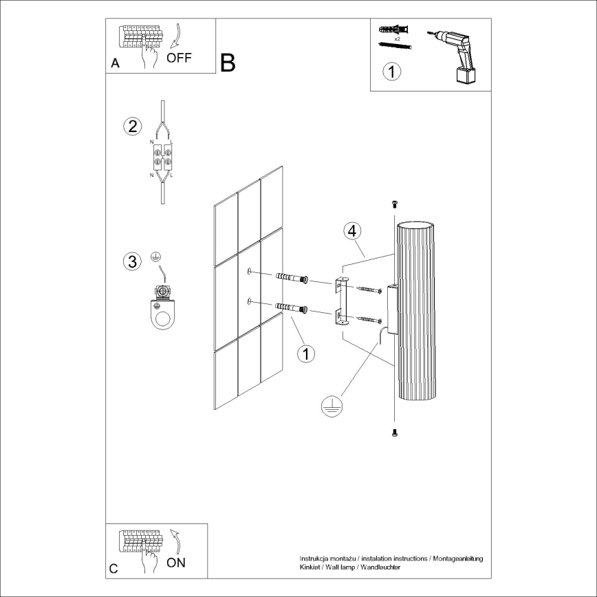 Iluminação de parede KARBON 2xGU10/10W/230V branco
