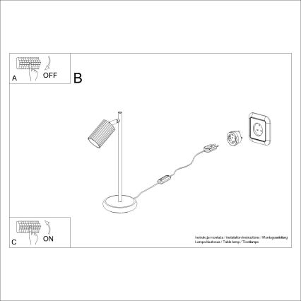 Candeeiro de mesa KARBON 1xGU10/10W/230V branco