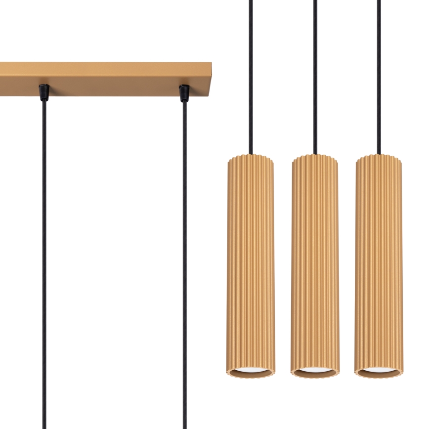 Candeeiro suspenso KARBON 3xGU10/10W/230V dourado
