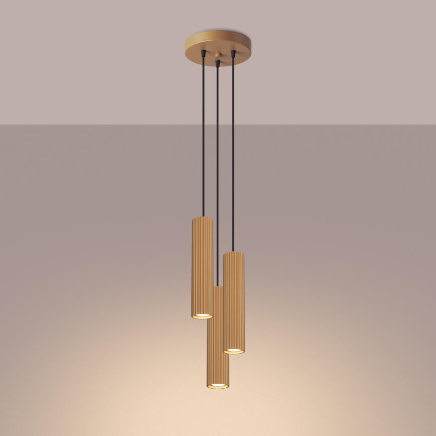 Candeeiro suspenso KARBON 3xGU10/10W/230V dourado