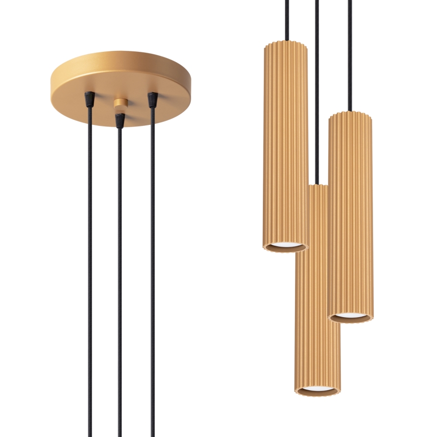 Candeeiro suspenso KARBON 3xGU10/10W/230V dourado