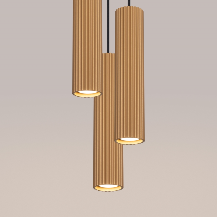 Candeeiro suspenso KARBON 3xGU10/10W/230V dourado