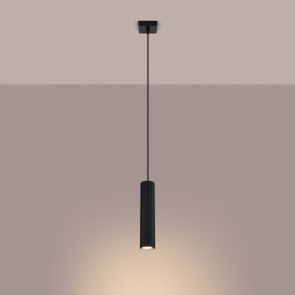 Candeeiro suspenso KARBON 1xGU10/10W/230V preto