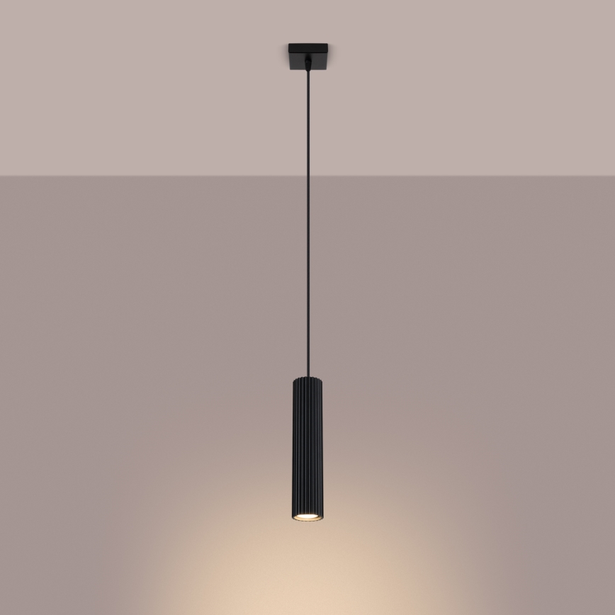 Candeeiro suspenso KARBON 1xGU10/10W/230V preto