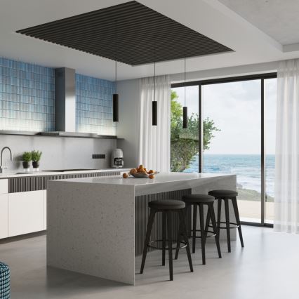 Candeeiro suspenso KARBON 1xGU10/10W/230V preto