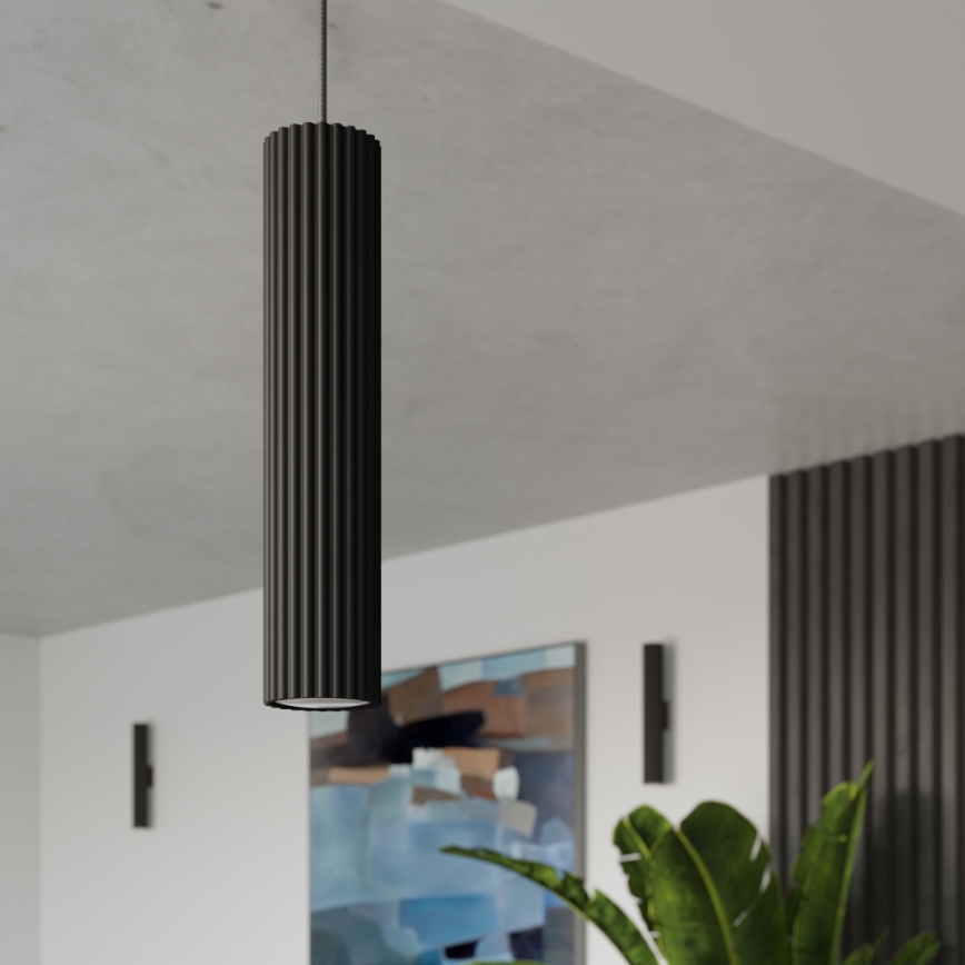 Candeeiro suspenso KARBON 1xGU10/10W/230V preto
