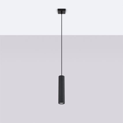 Candeeiro suspenso KARBON 1xGU10/10W/230V preto
