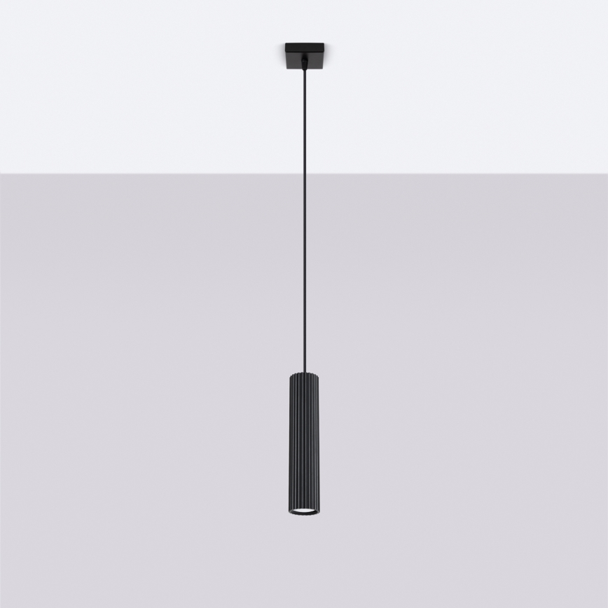Candeeiro suspenso KARBON 1xGU10/10W/230V preto