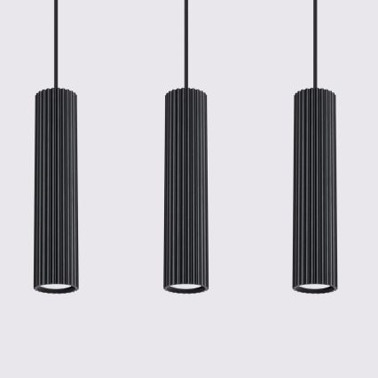 Candeeiro suspenso KARBON 3xGU10/10W/230V preto
