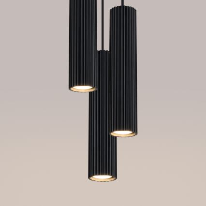 Candeeiro suspenso KARBON 3xGU10/10W/230V preto