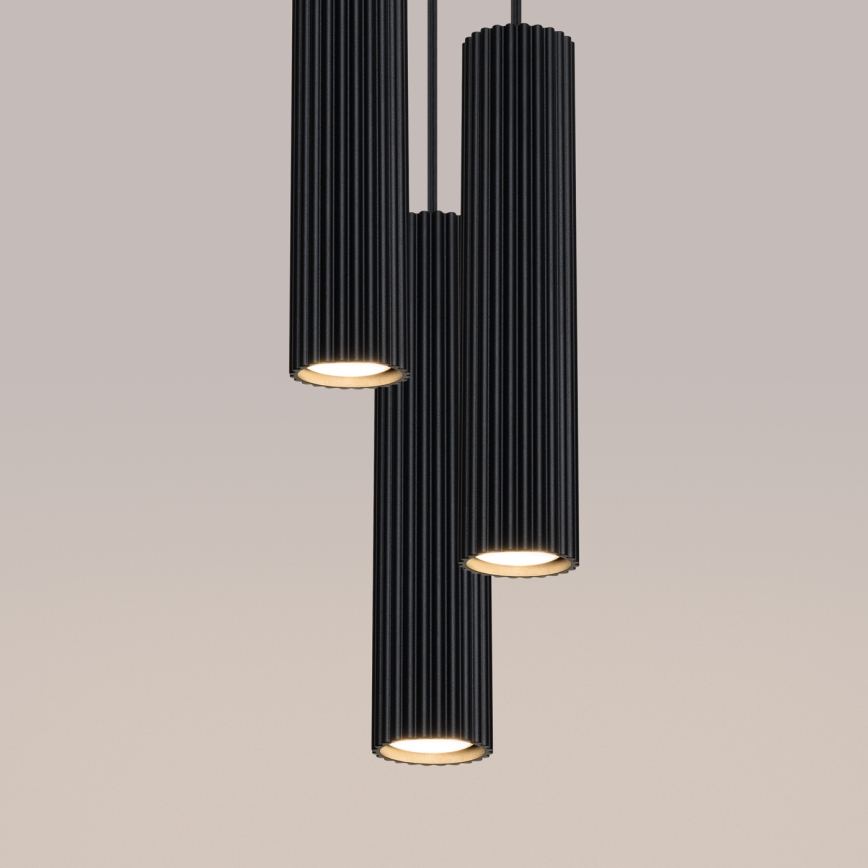 Candeeiro suspenso KARBON 3xGU10/10W/230V preto