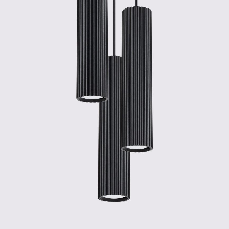 Candeeiro suspenso KARBON 3xGU10/10W/230V preto