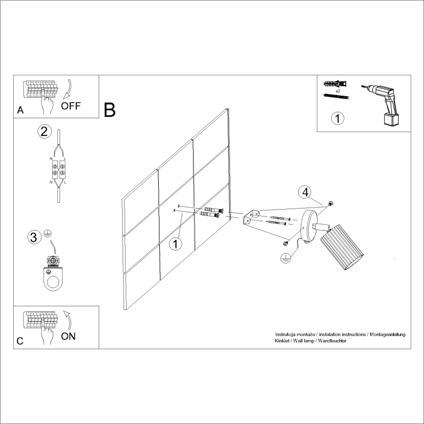 Foco de parede KARBON 1xGU10/10W/230V preto