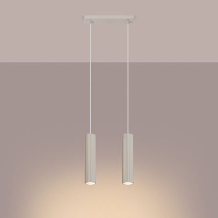 Candeeiro suspenso KARBON 2xGU10/10W/230V creme