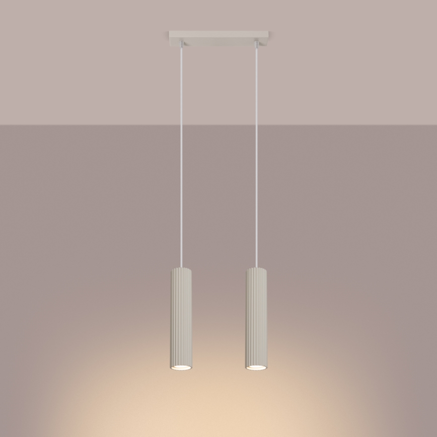 Candeeiro suspenso KARBON 2xGU10/10W/230V creme