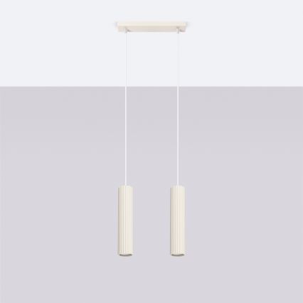 Candeeiro suspenso KARBON 2xGU10/10W/230V creme