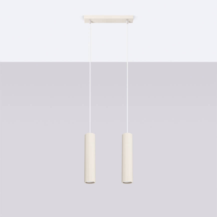 Candeeiro suspenso KARBON 2xGU10/10W/230V creme