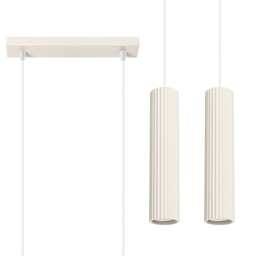 Candeeiro suspenso KARBON 2xGU10/10W/230V creme