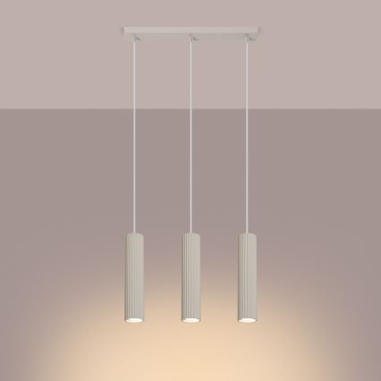 Candeeiro suspenso KARBON 3xGU10/10W/230V creme