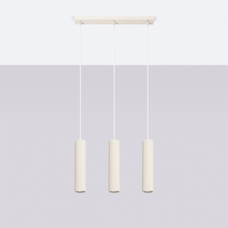 Candeeiro suspenso KARBON 3xGU10/10W/230V creme