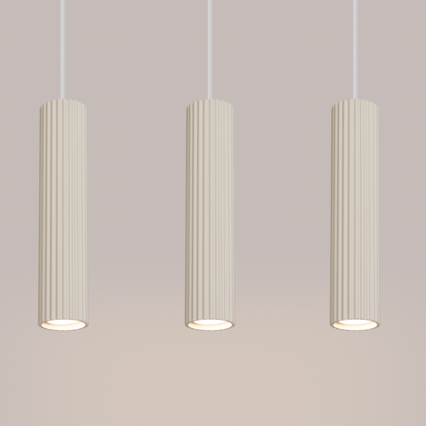 Candeeiro suspenso KARBON 3xGU10/10W/230V creme