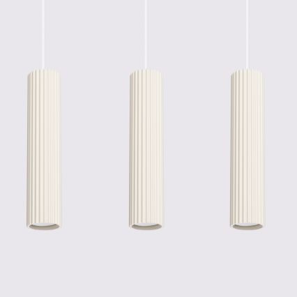 Candeeiro suspenso KARBON 3xGU10/10W/230V creme