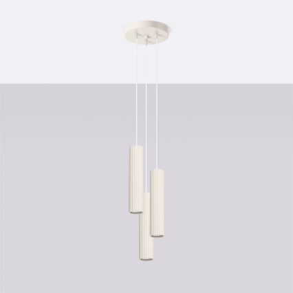Candeeiro suspenso KARBON 3xGU10/10W/230V creme