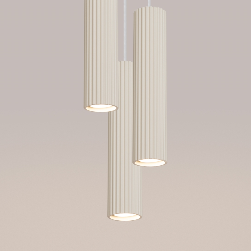 Candeeiro suspenso KARBON 3xGU10/10W/230V creme
