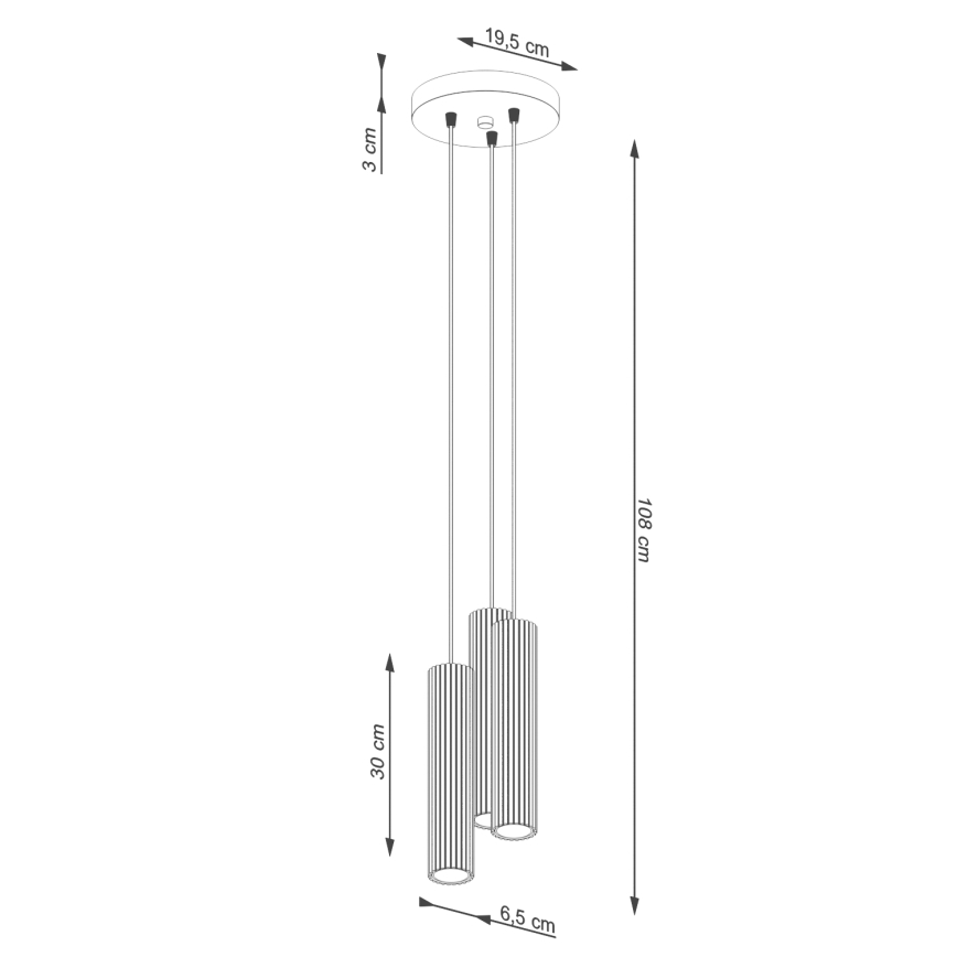 Candeeiro suspenso KARBON 3xGU10/10W/230V creme
