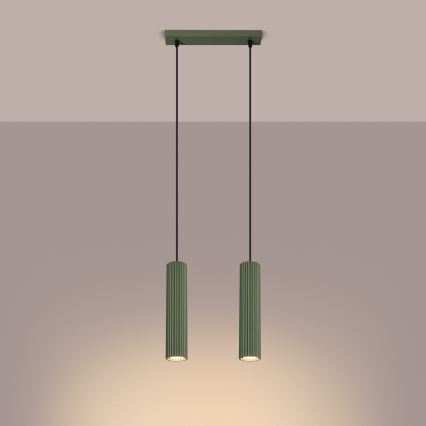 Candeeiro suspenso KARBON 2xGU10/10W/230V verde