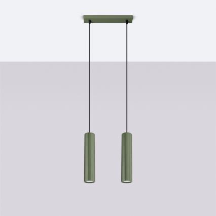 Candeeiro suspenso KARBON 2xGU10/10W/230V verde