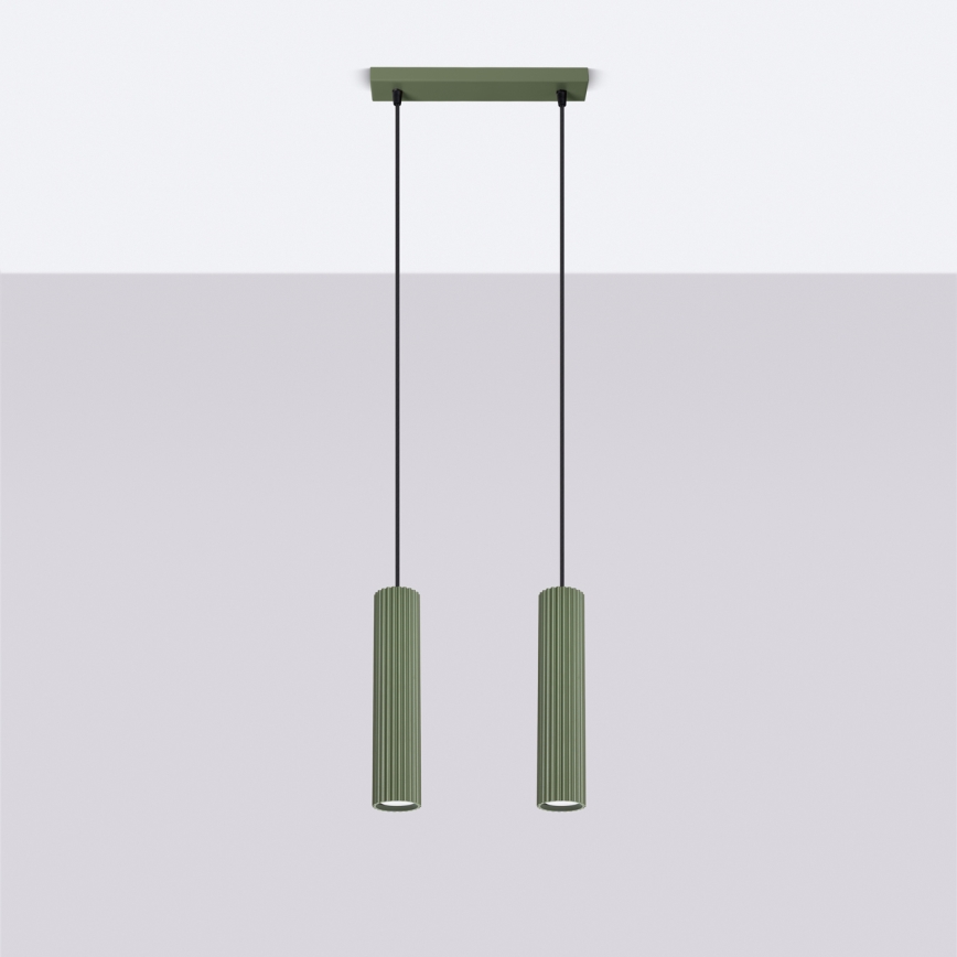 Candeeiro suspenso KARBON 2xGU10/10W/230V verde