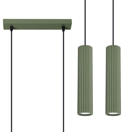 Candeeiro suspenso KARBON 2xGU10/10W/230V verde