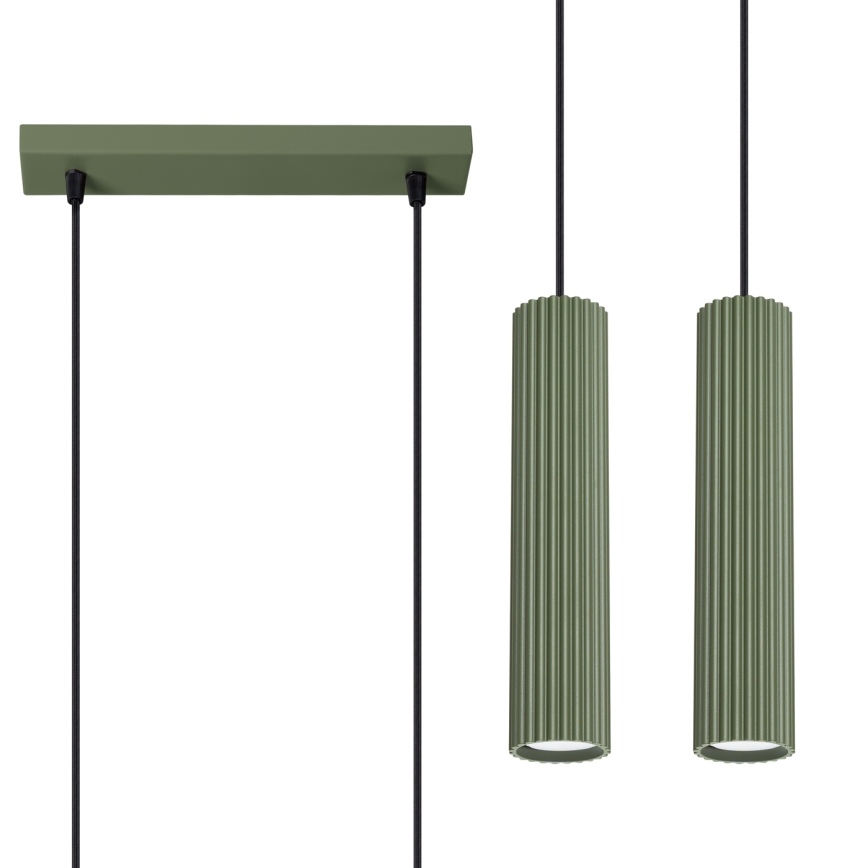 Candeeiro suspenso KARBON 2xGU10/10W/230V verde