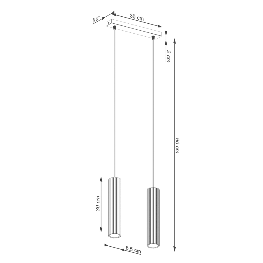 Candeeiro suspenso KARBON 2xGU10/10W/230V verde