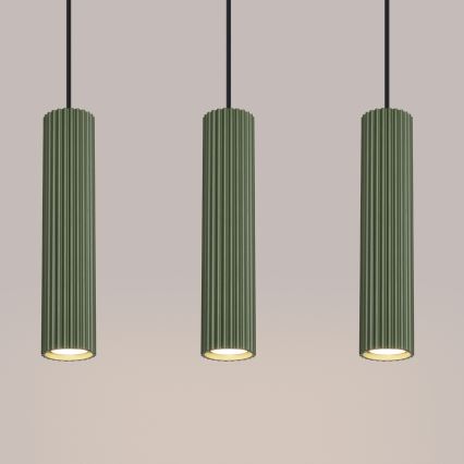 Candeeiro suspenso KARBON 3xGU10/10W/230V verde