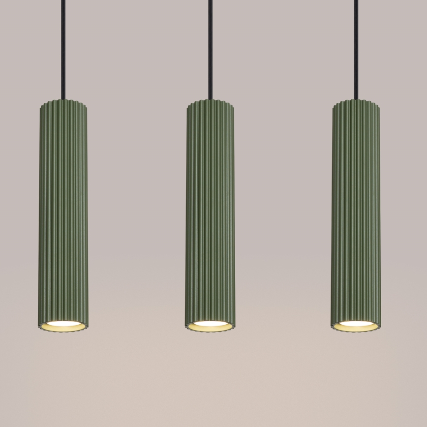 Candeeiro suspenso KARBON 3xGU10/10W/230V verde